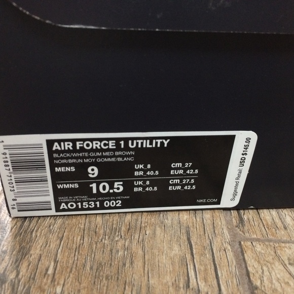 Air Force 1 Utility Size 9 (Used/Like New) - Picture 4 of 15